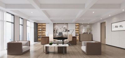 现代董事长办公室3D模型下载